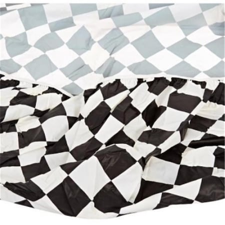 72 Inch ROUND KWIK-COVER BLACK- WHITE CHECK